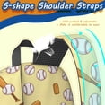 thumbnail image 5 of Baseballs and Crossed Bats Pale Yellow 17" Waterproof Oxford School Backpacks for Teens, S-Shape Padded Straps, for School, Travel, Hiking, Camping, 5 of 5