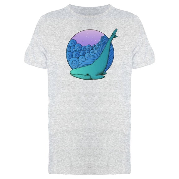Whale Waves Background Tee Men's -Image by Shutterstock