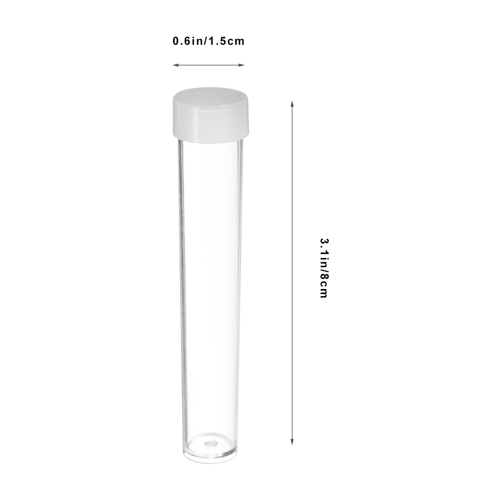 Craftdady 100Pcs Transparent Clear Plastic Small Empty Storage Tubes Bead  Container Set Test Bottles Organizers Boxes with Lid 2.16x0.59 (55x15mm)