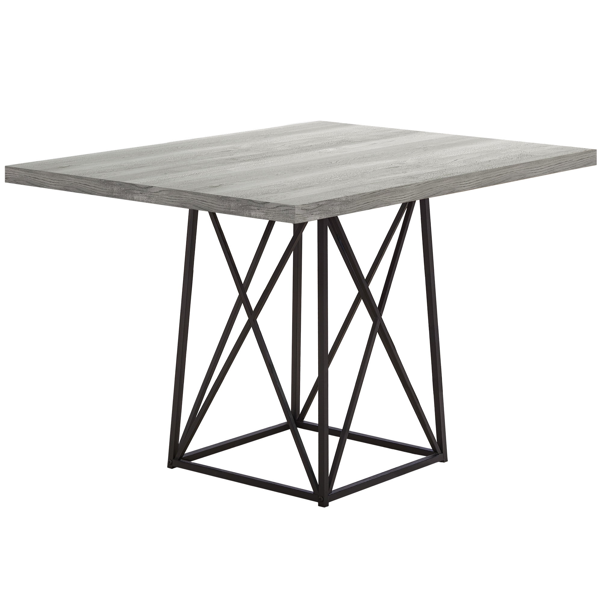 DINING TABLE 36"X 48" / GREY RECLAIMED WOODLOOK/ BLACK