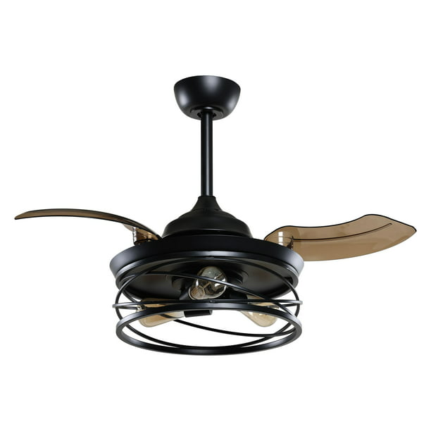 Black Farmhouse Ceiling Fan, Rustic Outdoor Ceiling Fans With Remote