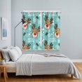 thumbnail image 3 of Christmas Blue Kitchen Curtains Window Panels, Xmas Cute Elk Winter Leaves Cartoon Snowflake Insulated Window Treatment Curtain, Grommet Curtains for Bedroom/Living Room/Bathroom, 2 Piece 52"Wx84"L, 3 of 8