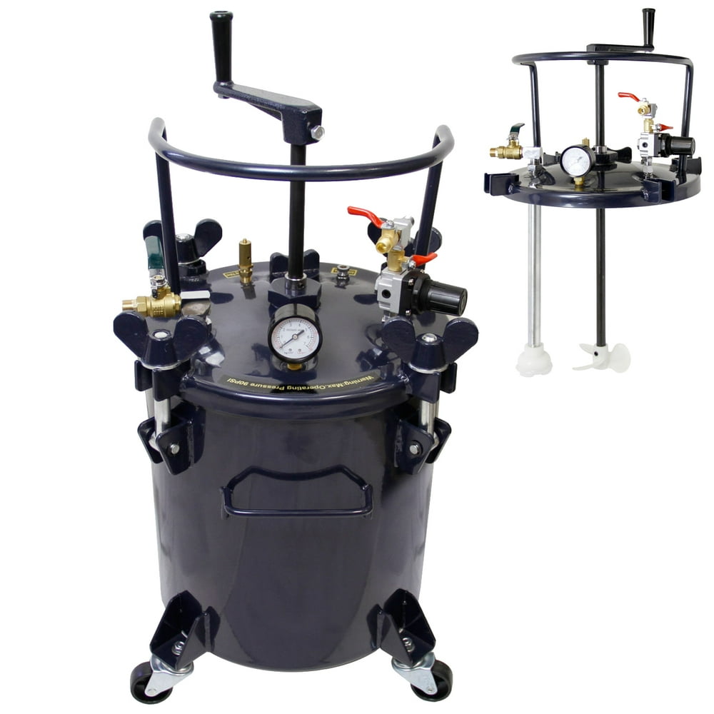 5 Gallon 20l PRESSURE FEED PAINT POT TANK Spray Gun Sprayer Regulator Agitator
