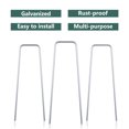thumbnail image 6 of "100Pcs Galvanized Garden Staples Landscape Ground Nails Stakes Pins Spikes Pegs U-shaped 6"" 11 Gauge Steel Fit for Securing Weed Barrier Fabric Landscape Ground Cover Lawn", 6 of 6