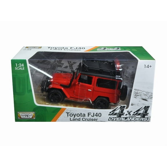 Toyota FJ40 Land Cruiser Red "4x4 Overlanders" Series 1/24 Diecast Model Car by Motormax