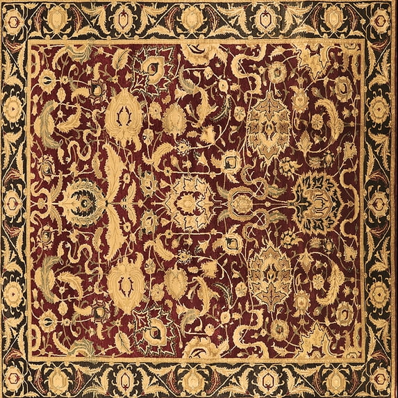 Ahgly Company Indoor Square Oriental Brown Industrial Area Rugs, 5' Square