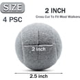 thumbnail image 2 of 4 PCS Precut Walker Tennis Balls for Furniture Legs and Floor Protection, Heavy Duty Long Lasting Felt Pad Glide Coverings (Grey), 2 of 8