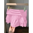 thumbnail image 5 of Pink Ruffle Layered Mini Skirt For Women Casual Summer Wear, 5 of 7