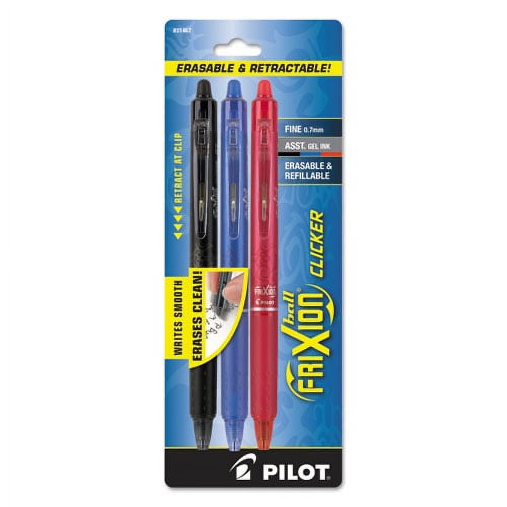 Frixion Clicker Erasable Gel Pen, Retractable, Fine 0.7 Mm, Three Assorted Business Ink And Barrel Colors, 3/pack | Bundle of 5 Packs