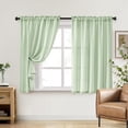 thumbnail image 2 of SHILIU-Non See Through Sage Green Privacy Sheer Curtains 52 X 54 Inches Long 2 Panels Set, Fish Bone Pattern Semi Light Filtering Window Drapes for Bedroom, Living Room, 2 of 4