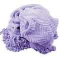 thumbnail image 5 of Home Soft Things Reversible Tweed Throw Blanket, Super Soft & Cozy - Lavender, 50x60", 5 of 6