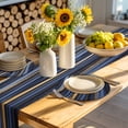 thumbnail image 4 of Marble Round 13 Inch Placemats Set of 6, Navy Blue Modern Abstract Gold Gradual Art HeatResistant Non Slip Place Mats for Dining Table, Wipeable Braided Kitchen Table Mats for Housewarming, 4 of 9