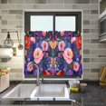 thumbnail image 4 of Yayeee Kitchen Curtains Tier Pair Light Filtering 27"x36" Rod Pocket Short Cafe Window Panel, Beautiful Floral Pattern, 4 of 7