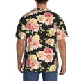 thumbnail image 3 of Sikiie Rose Flowers Men's Wrinkle Free Untucked Cuban Shirt Business Casual Button Down Shirts Short Sleeve ShirtLarge, 3 of 5