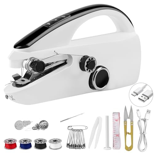 Handheld Sewing Machine for Beginners,Mini Portable Electric Sewing Machine for Quick Stitching Emergency Sewing DIY Crafts,Mother's Day Gifts