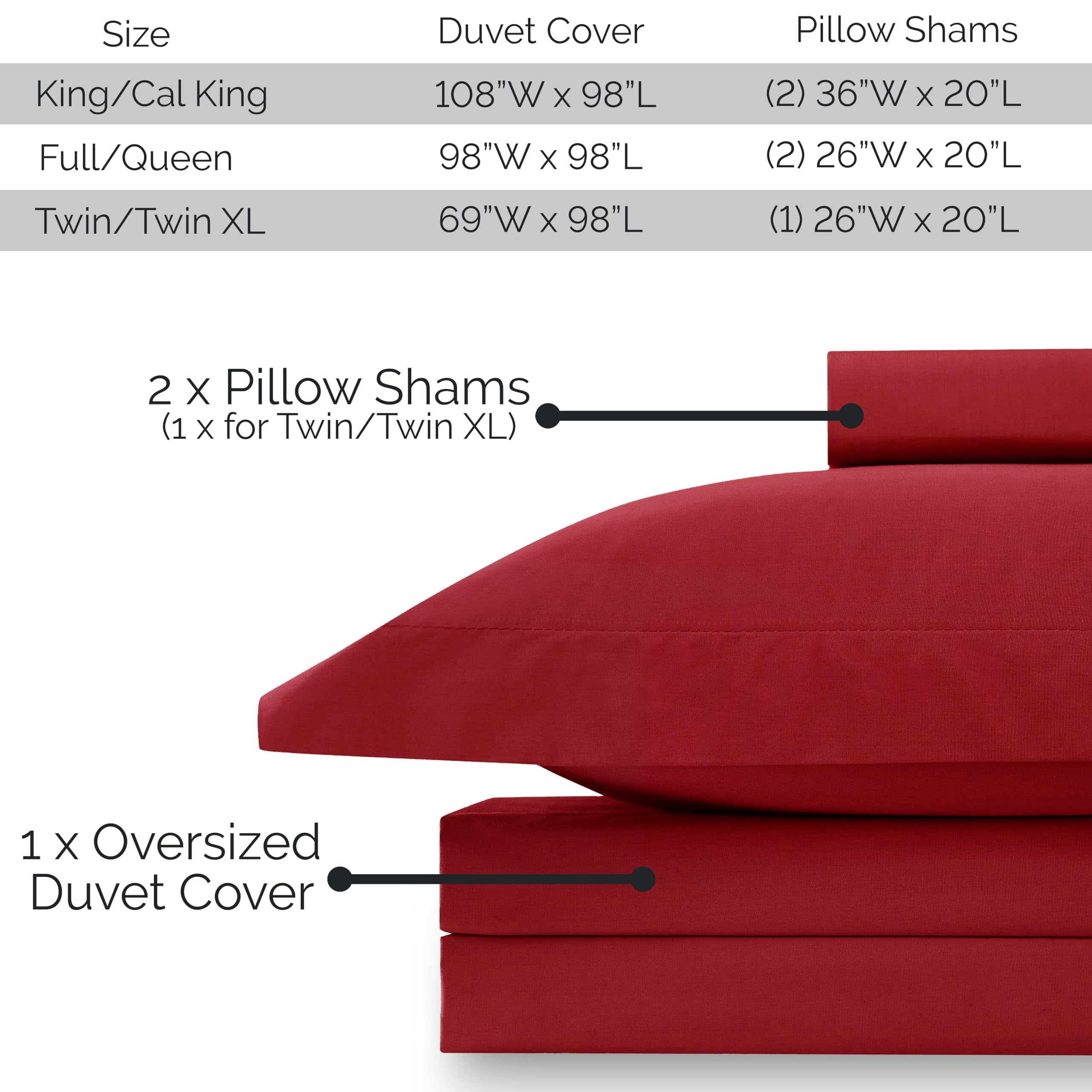 Southshore Fine Living, Inc. Premium Collection Oversized King Duvet Cover Set, Chili Pepper