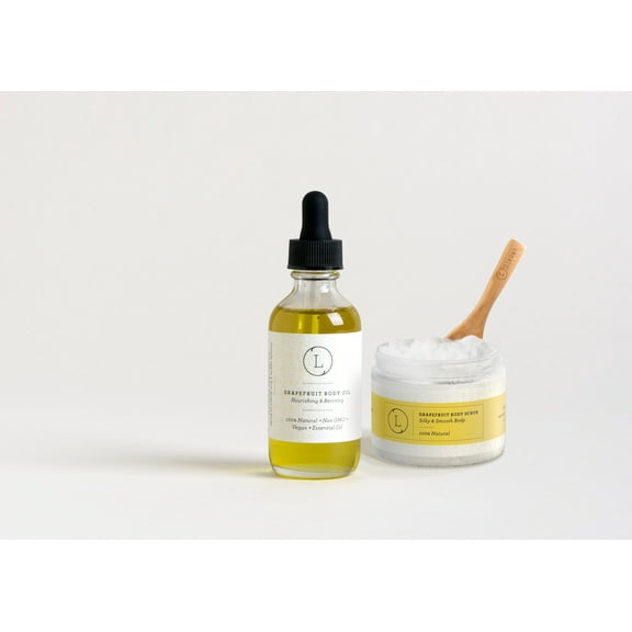 Lizush - Moisturizing set with Grapefruit body oil and Body scrub