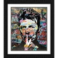 thumbnail image 2 of Stephen Chambers 20x23 Black Ornate Wood Framed With Double Matting Wall Art Titled - David Bowie Heavygraffiti, 2 of 6