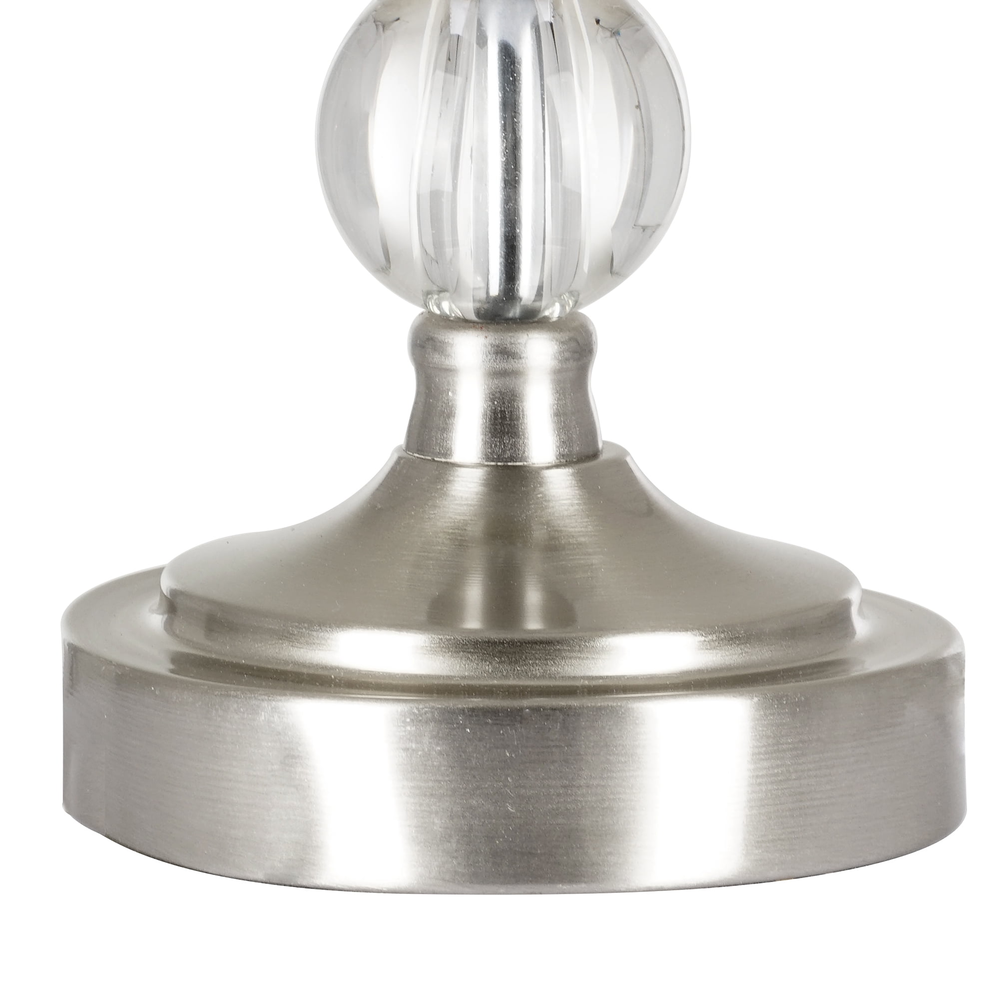 (2 pack) Better Homes & Gardens Brushed Nickel & Glass Table Lamp Base 14"H