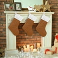 thumbnail image 7 of Dark Brown Christmas Stockings, Christmas Presonalized Large Stocking Sock, Set of 2 Xmas Party Winter Decor Candy Bag Family Holiday Gift, 17.7 Inch, 7 of 7