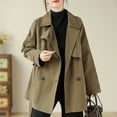 thumbnail image 6 of Felirenzacia Women's Trench Coat Double-Breasted Classic Lapel Overcoat Slim Outerwear Coat, 6 of 9