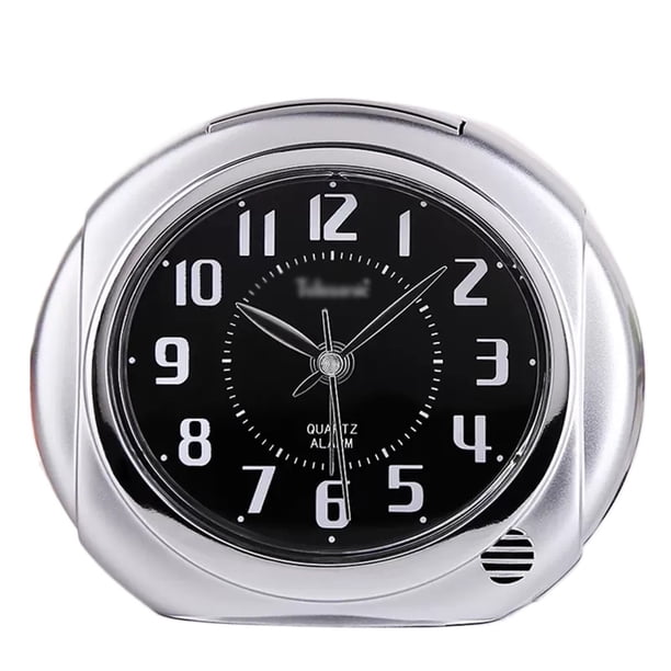 Reloj despertador de 4 pulgadas con retroiluminación, silencioso, de cuarzo analógico, funciona con pilas