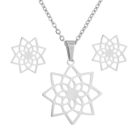 Wioihee Women's Pendant Earring Set Color Clavicle Necklace Exquisite Earrings