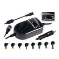 thumbnail image 2 of Chargeur de Voiture 80W DC Chargeur d'Ordinateur Portable Adaptateur DC Alimentation Auto LED Réglable 8 Prises Détachables Chargeur d'Ordinateur, 2 of 4
