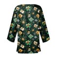 thumbnail image 4 of Women's Casual and Fashionable Christmas Printed Lightweight Mid-Length Jacket Cardigan, for Spring and Fall Wear,Dark Green,2XL, 4 of 7
