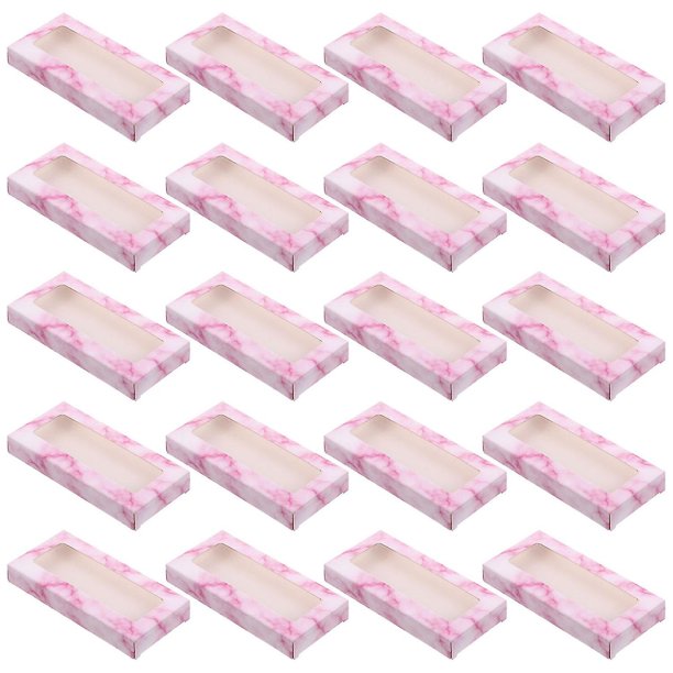 40 Uds. De cajas de pestañas de papel con purpurina delicada y elegante, organizadores de pestañas vacíos