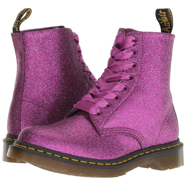 Succes Afhankelijkheid in plaats daarvan Dr. Martens 1460 Pascal Glitter Boots Purple - Walmart.com