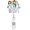 White Badge Reel, variant on Healthcare Professional Badge Reel, Retractable ID Card Holder with Decorative Design, White
