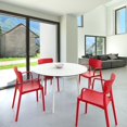 thumbnail image 6 of Luxury Commercial Living 5-Piece White and Red Round Dining Set 47.5", 6 of 6