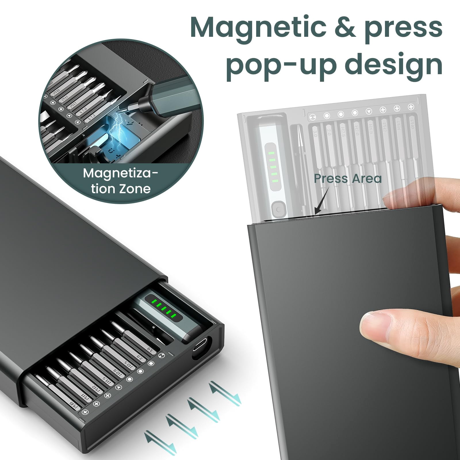 Electric Screwdriver, 70 In 1 Screwdriver Set, Mini Electric Screwdriver, Precision Screwdriver Kit With 64 S2Bits, Rechargeable Repair Tool Kit For Car Mini Screwdriver For Eyeglasses, Watch, Phone