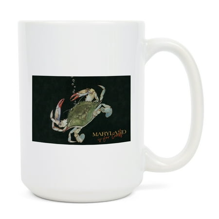 

15 fl oz Ceramic Mug Maryland is for Crabs Blue Crab Dishwasher & Microwave Safe