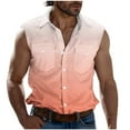 thumbnail image 3 of VBTAPA Men's Gradient Button Down Tank Top Sleeveless Casual Workout T Shirt Collared Beach Vacation Blouse with Chest Pockets Rose Gold XL, 3 of 6