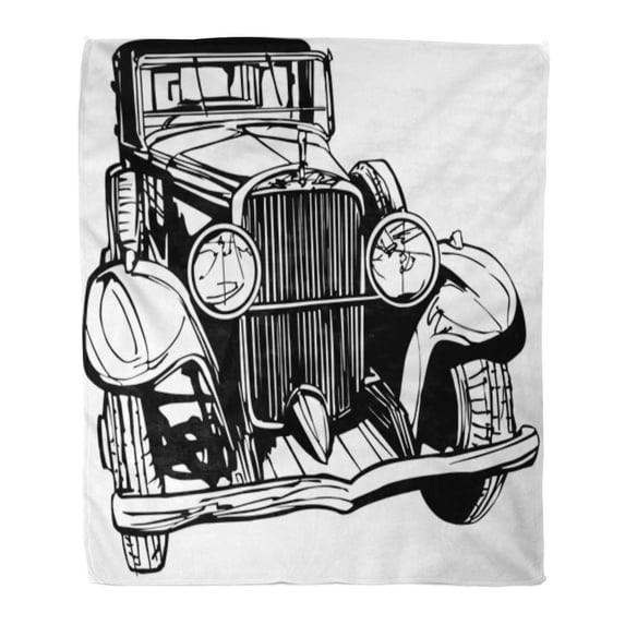 ASHLEIGH Throw Blanket 58x80 Inches Antique of Old Car Classic Vintage Auto Bumper Headlight Hobbies Motor Warm Flannel Soft Blanket for Couch Sofa Bed