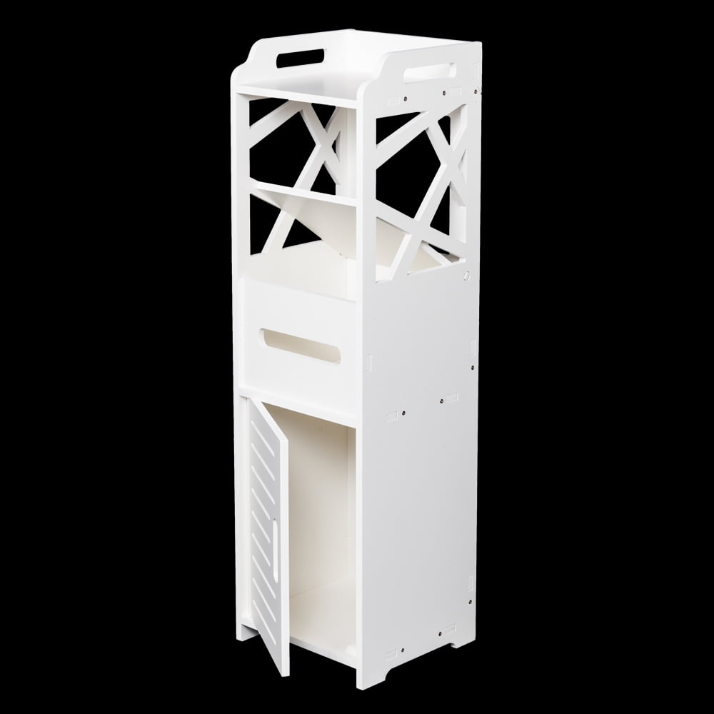 Kepooman Free Standing Bathroom Tower Storage Cabinet, White Kepooman Free Standing Bathroom Tower Storage Cabinet, White