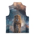 thumbnail image 2 of Xoenoiee Galaxy Lion Cat Print Jacket for Teen Boys Sleeveless Fleece Vest Full Zipper Stand Collar Jacket Warm Outwear Teen Winter Clothes, Size 9-10 Years, 2 of 7