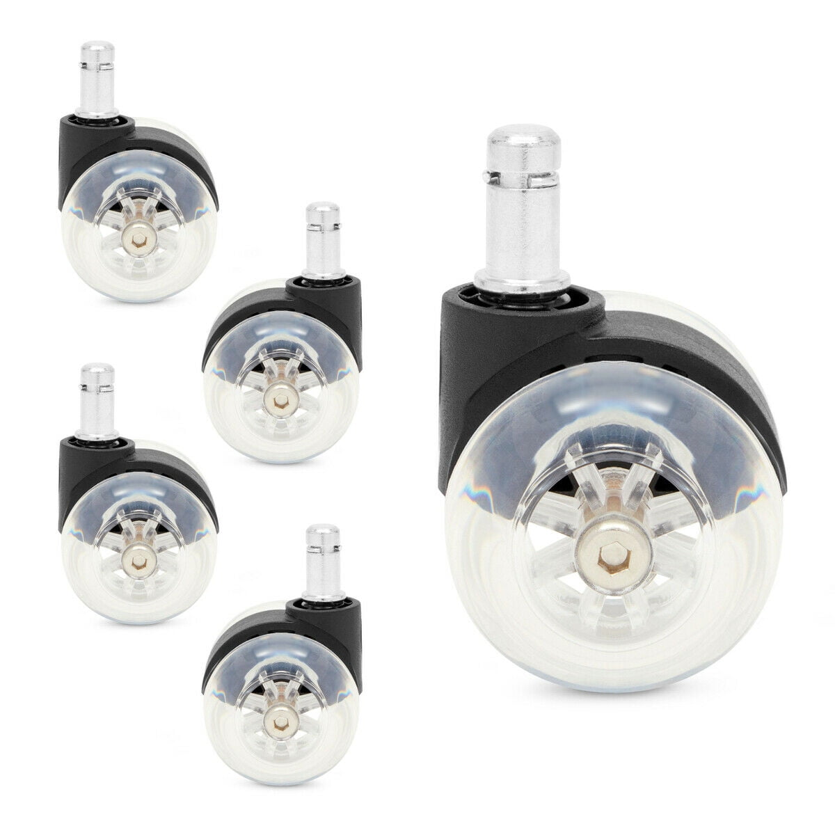 5 pcs 2 Inch Office Chair Soft Wheel Casters Rollerblade Style Ball