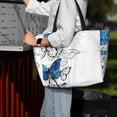 thumbnail image 4 of Wukai Blue Flying Butterflies Print Zipper Bag,large Beach Tote Bag,Waterproof Sandproof Bag,Grocery and Picnic Tote Travel Bag, 4 of 5