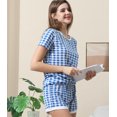 thumbnail image 2 of Doublju Women's Short Sleeve Round Neck Pajama Sleepwear 2 pcs Set (Plus Size Available), 2 of 5