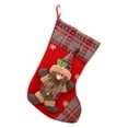 thumbnail image 2 of AuroraX Knitted Christmas Stockings Plush Cute Embroidered Reindeer and Snowman Stockings Hanging 14" Xmas Candy Bags for Family Christmas Decor(Red), 2 of 5