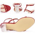 thumbnail image 4 of Slingback Heel Chunky Clear Heels Sandalias para Mujer Rojo US 7, 4 of 6