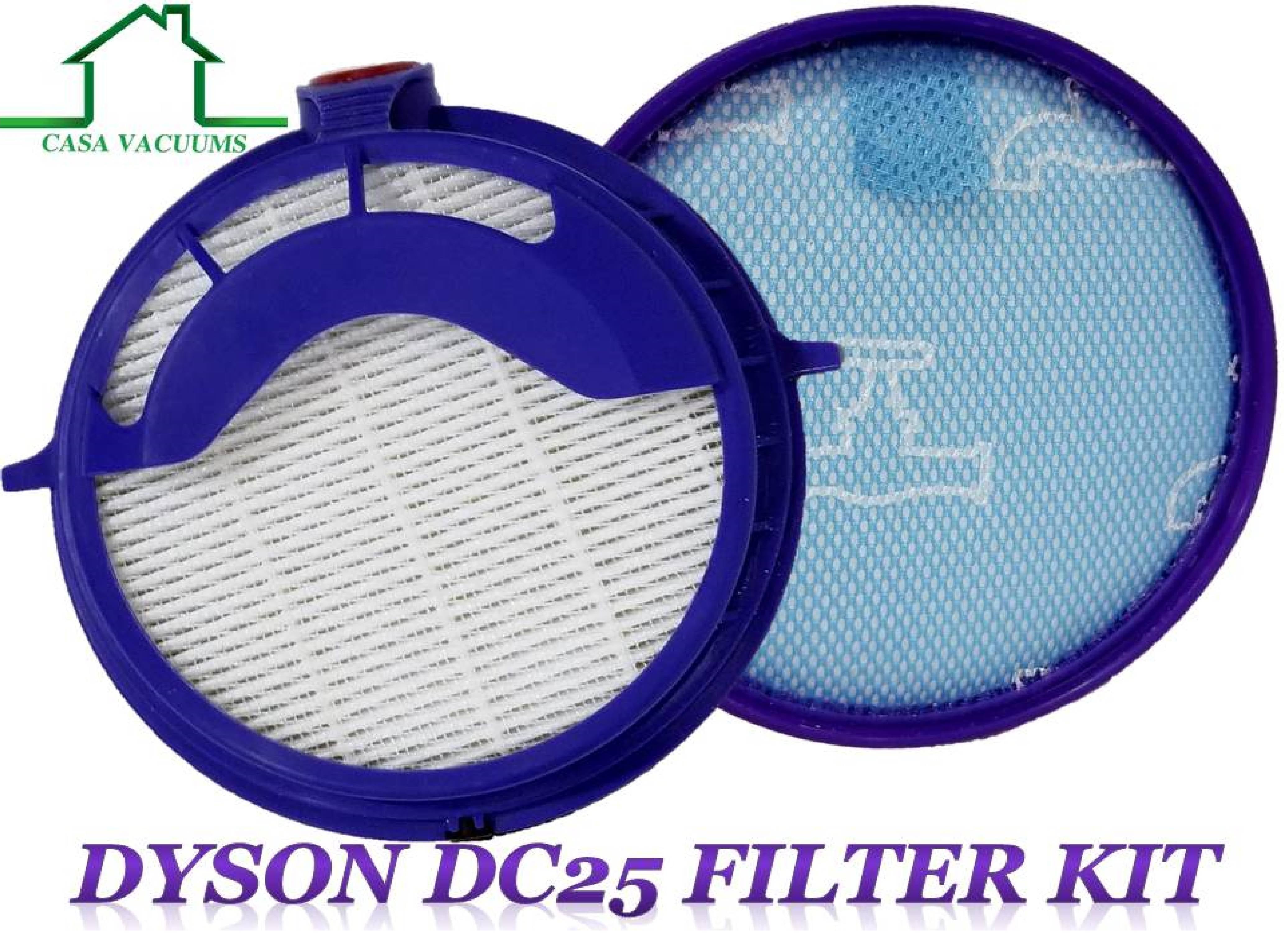 Dyson DC25 Compatible Prefilter and Post Motor HEPA Filter. Fits all DC25 Models - Compare to Part # 919171-02 and 916188-06