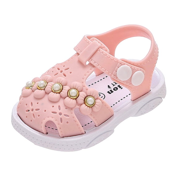 Owordtank Toddler Girl Summer Shoes Baby Girl Sandals Girls Sandals Closed-Toe Sandals Flower Dress Summer Shoes Sandals