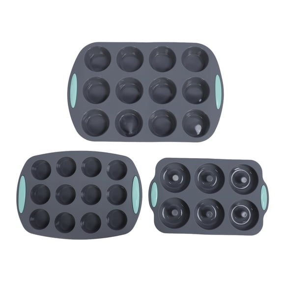 Silicone Muffin Pan - Non-Stick Cupcake & Donut Baking Mold, Heat Resistant & Dishwasher Safe