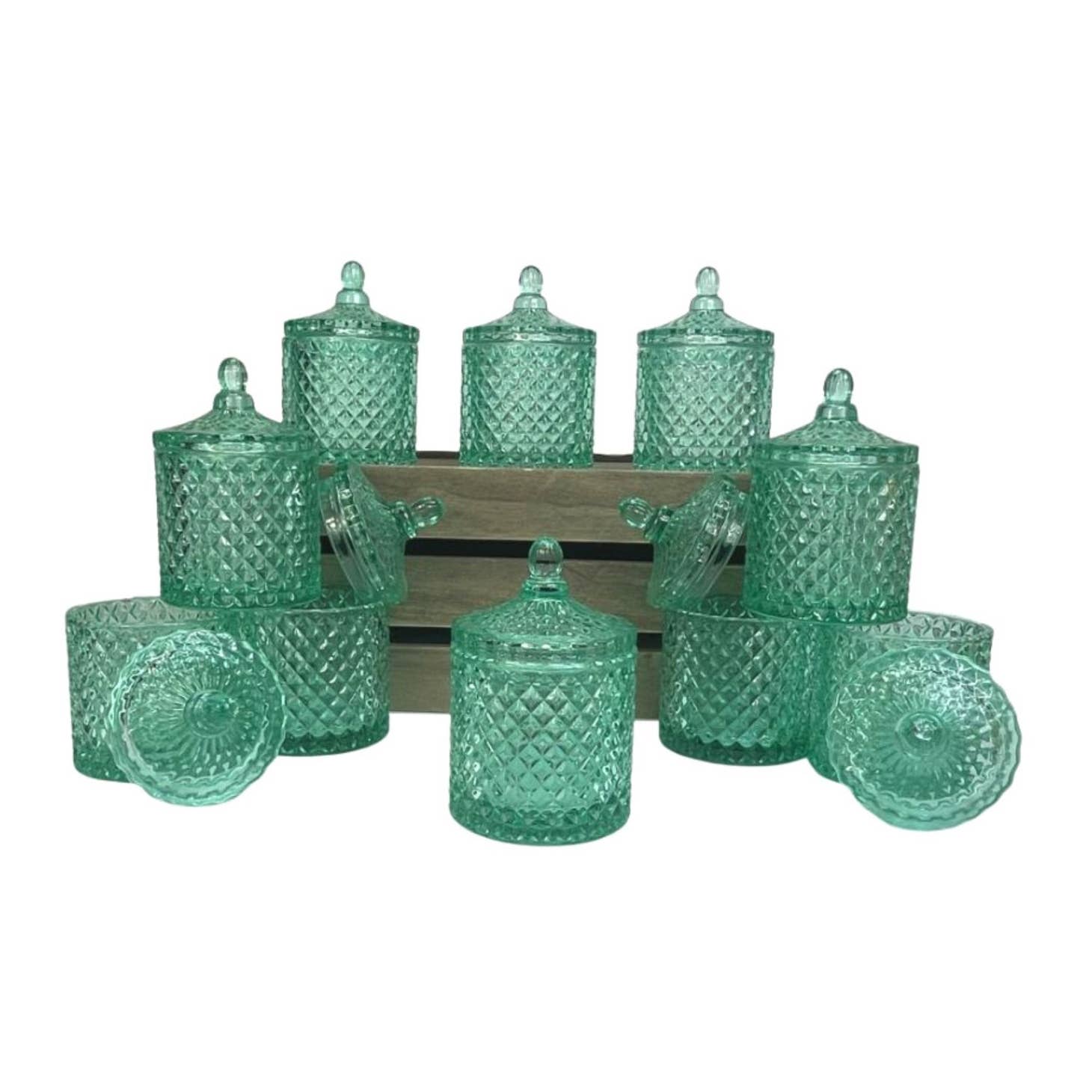 10 oz. France Turquoise Empty Candle Making Jar Candle Vessels For DIY Candle-Making Projects (Box of 24) FREE SHIPPING