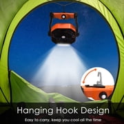 Portable Camping USB Fan With LED Lantern, 10400mAh Quiet Tent Fan With Hook Stepless Speed USB C Desk Fan For Home Office Cooling Rechargeable Battery Fan For Outdoor Indoor Sleeping