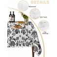 thumbnail image 3 of Black Flower Tablecloth Rectangle Table Cloth 52x70, Waterproof Tablecloth Outdoor Table Cloth, Vintage Farmhouse Boho Leaf Spring Plant Washable Table Cover for Kitchen Dinning Party, 3 of 8